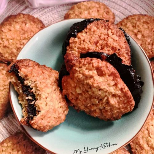 Galettes de Flocons d'avoine fourrées au Chocolat - My Yummy Kitchen