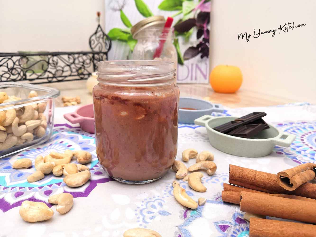 Crème dessert Choco-Cajou (vegan et peu sucrée)