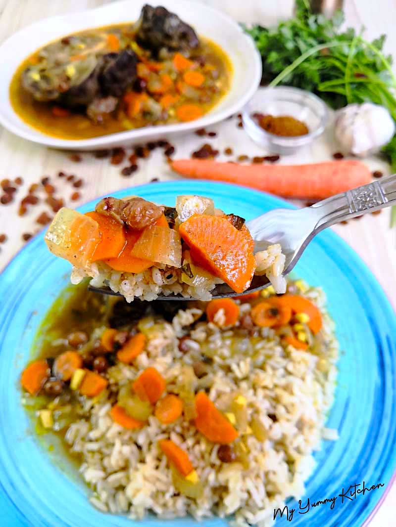 Jarret de Bœuf Carottes et Raisins Secs au Four My Yummy Kitchen