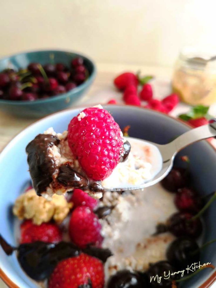 Overnight Porridge Aux Fruits Rouges Et Beurre De Cacahuètes - My Yummy ...