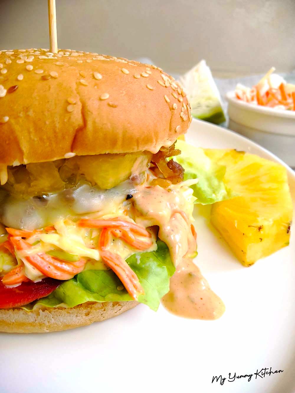 Suprême Burger Coleslaw, Ananas !