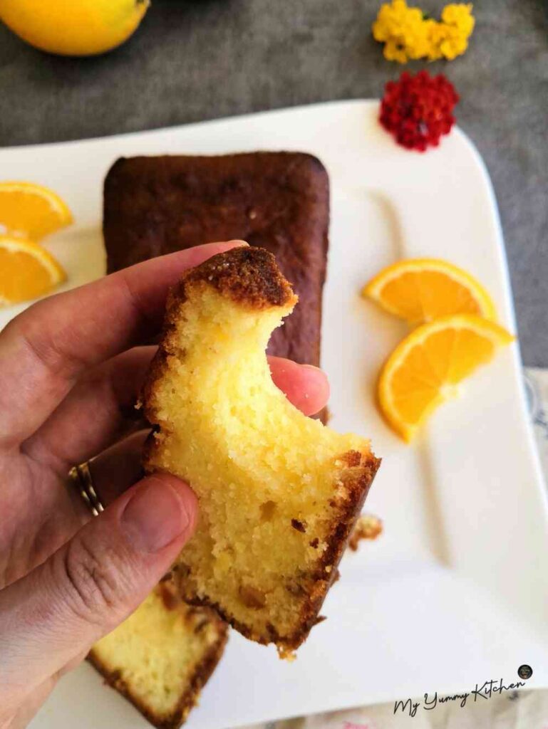 Tranche de Gâteau à l'orange très moelleux